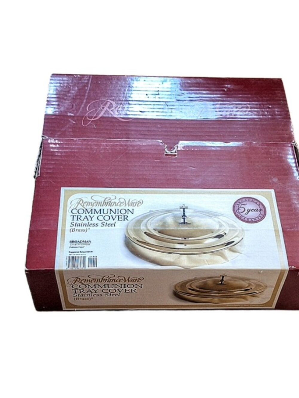 Broadman Polished Brass-tone Finish Communion Tray Cover